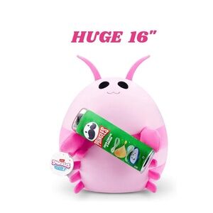 Snackles Series 2 Shrimp & Pringles 16" Plush, Ultra Soft Plush, NEW, Lily, Pink